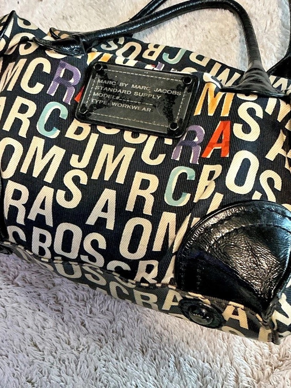 Marc by Marc Jacobs Standard Supply Workwear Canvas Tote Black & Beige